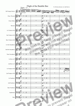 page one of Flight of the Bumble Bee (Wind Band - Trumpet Solo)