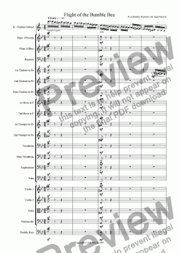 page one of Flight of the Bumble Bee (Orchestra - Clarinet Solo)