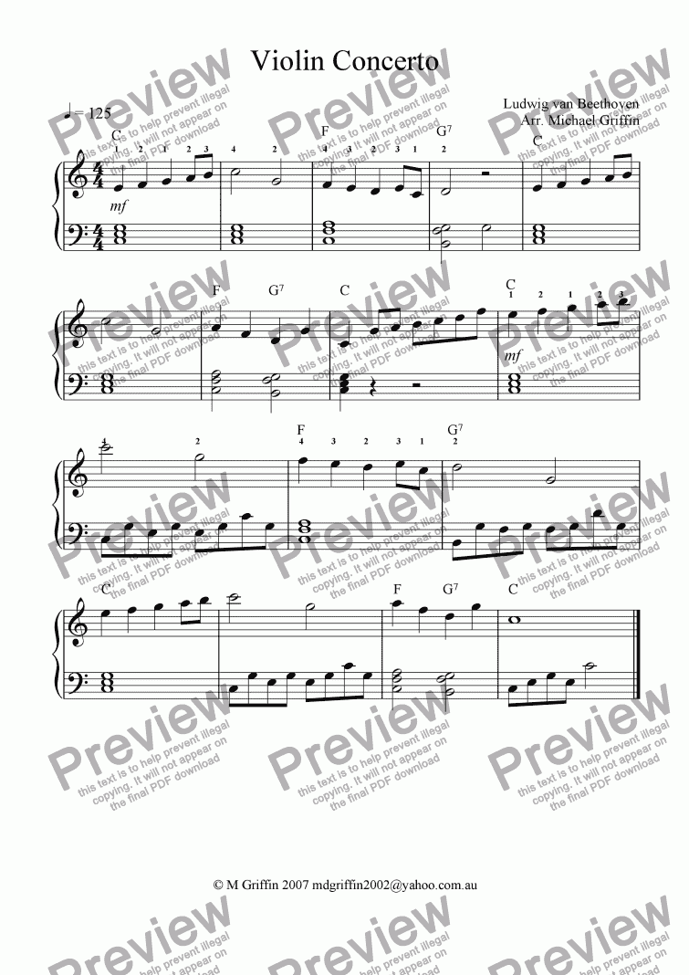 page one of Violin Concerto