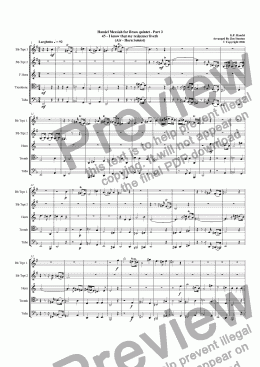 page one of Handel - Messiah 45-54 for Brass Quintet