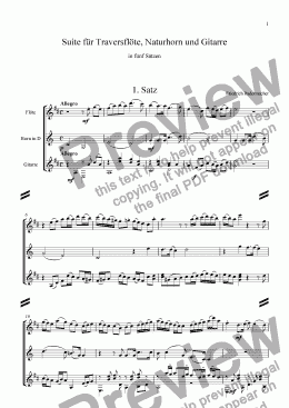 page one of 2. Trio für Flöte, Naturhorn und Gitarre