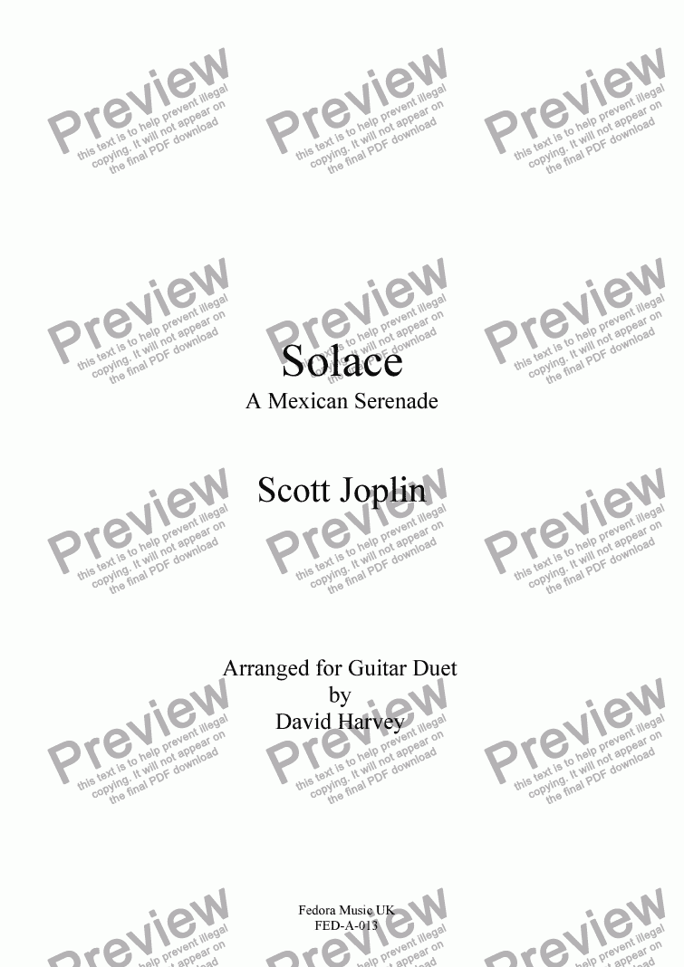 page one of Solace: a Mexican Serenade