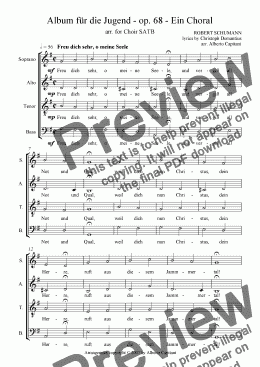 page one of Album für die Jugend - op. 68 - Ein Choral - arr. for Choir SATB