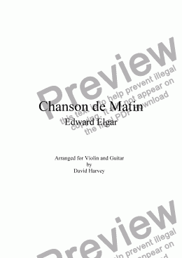 page one of Chanson de Matin (Violin and Guitar)