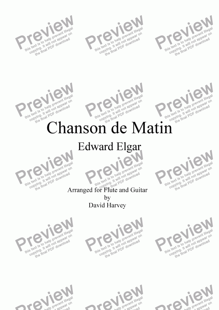 page one of Chanson de Matin (Flute and Guitar)