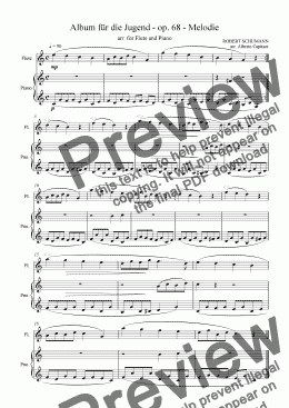 page one of Album für die Jugend - op. 68 - Melodie - arr. for Flute and Piano