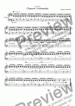 page one of Chanson Tristounette