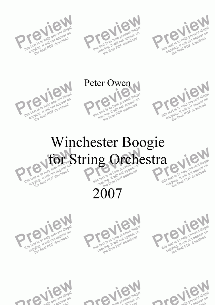 page one of Winchester Boogie