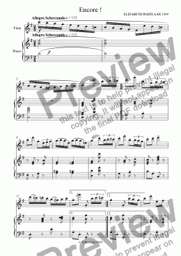 page one of "Encore" for Flute