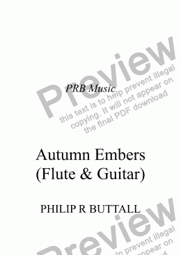 page one of Autumn Embers (Flute & Guitar)