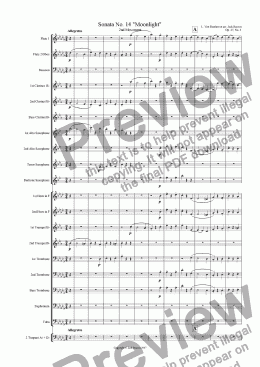 page one of Moonlight Sonata - 2nd Movement (C# Major) - Wind Band