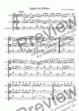 page one of Apples in Winter for String Trio (violin, viola, cello)