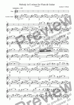 page one of Melody for Flute and Guitar