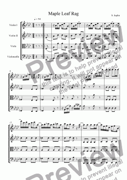 page one of Maple  Leaf Rag