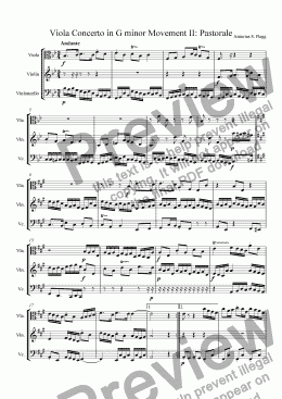 page one of Viola Concerto in G minor Movement II: Pastorale