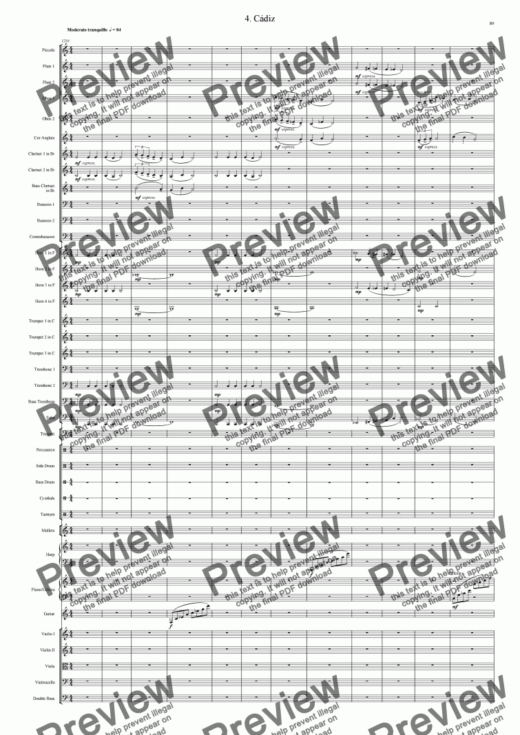page one of Symphony No 41 4th movt Cadiz
