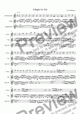page one of Adagio in Am