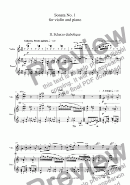 page one of Sonata No. 1 for violin and piano, Op. 26 - II. Scherzo diabolique