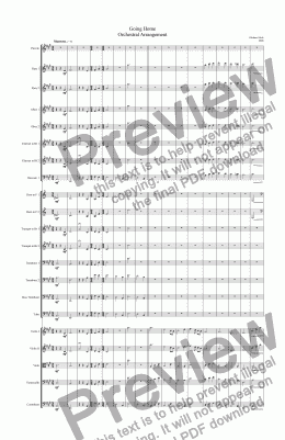 page one of Going Home Orchestral Arrangement