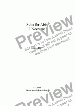 page one of Suite for Abby, Mvt. 1: "Nocturnal"