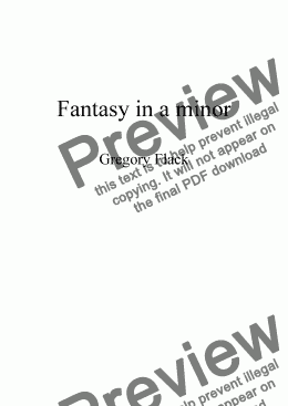 page one of Fantasy in a minor