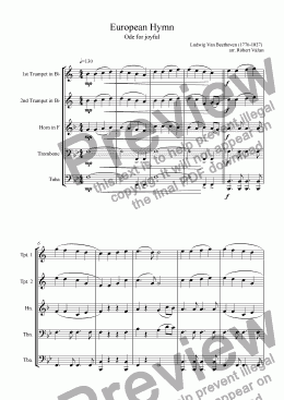 page one of European Hymn