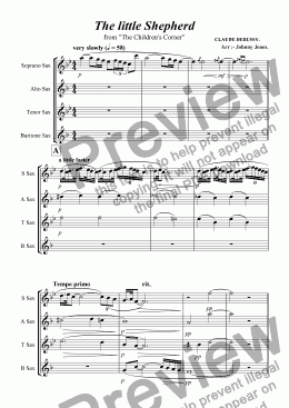 page one of Little Shepherd The   (Saxophone Quartet)