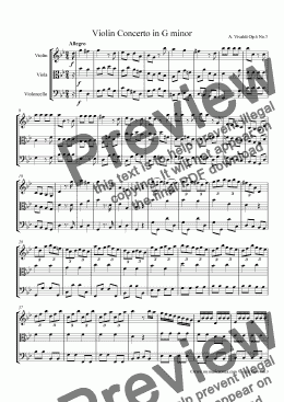 page one of Vivalid Violin Concerto Op.6 No.3 for String Trio