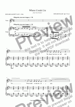 page one of ’Where Corals Lie’ for voice & piano