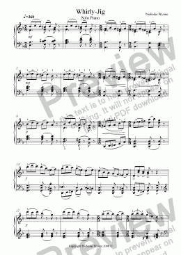 page one of Whirly-Jig, Solo Piano