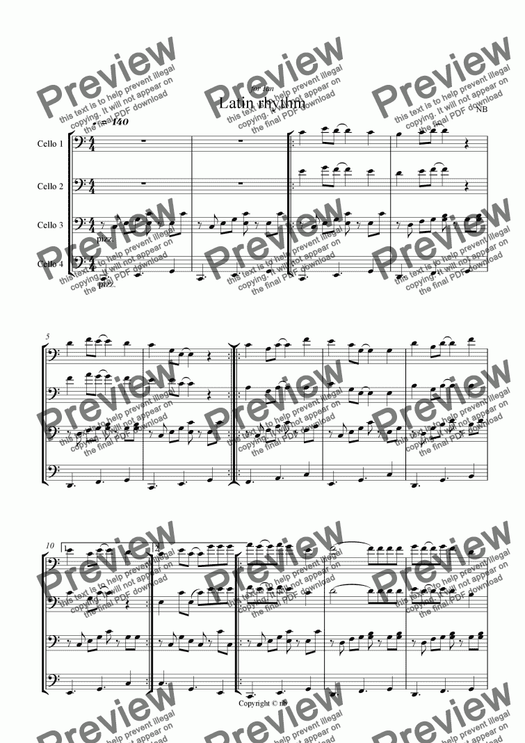 page one of Latin rhythm