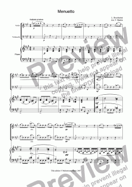 page one of Minuet - Piano Trio