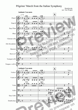 page one of Pilgrim's March from the Italian Symphony