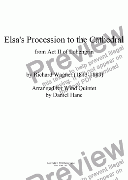 page one of Elsa's Procession from Lohengrin - WW Quintet