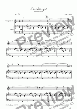 page one of Fandango (Trumpet version)