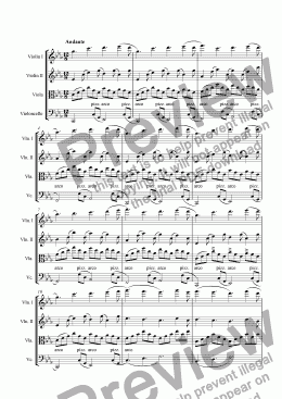 page one of String Quartet - Andante-