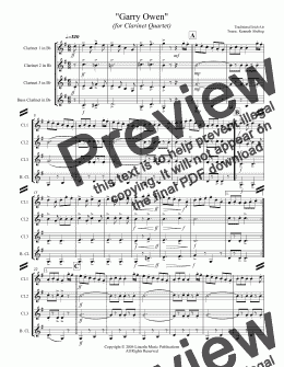 page one of March - Garry Owen (Clarinet Quartet)