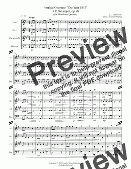 page one of 1812 Overture - P. I. Tchaikovsky (Woodwind Quartet)