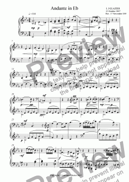 page one of Andante in Eb for Piano