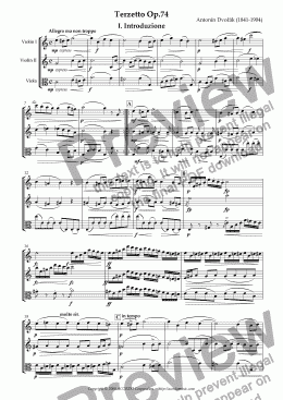 page one of Terzetto Op.74 for two Violins & Viola