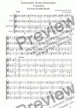 page one of Turmsonaten. 24 neue Quatrizinien 9. Sonatina for Four Double-Reeds