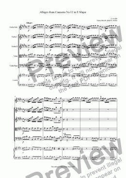 page one of Allegro from Concerto in E Major RV265