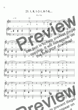 page one of Sing!�25. 1, 8, 1-2-1, 8-7-8,... [teacher]