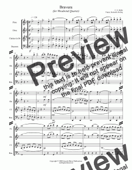 page one of March - Bravura (for Woodwind Quartet)