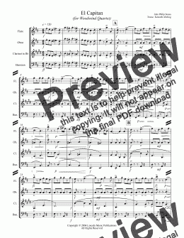 page one of March - El Capitan (Woodwind Quartet)
