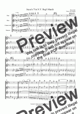 page one of March - Joyce's 71st Regiment (Woodwind Quartet)