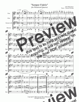page one of March - Semper Fidelis (Woodwind Quartet)