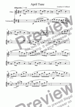 page one of April Tune (Oboe & ’Cello)