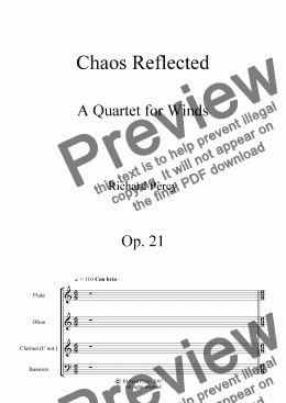 page one of Chaos Reflected  Op.21