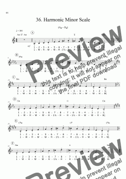 page one of Sing!�36. Harmonic Minor Scale [student]